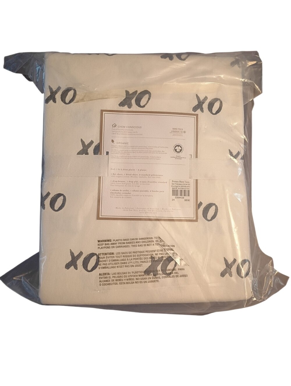 Pottery Barn Teen XOXO Organic 100% Cotton Flannel Sheet Set Full Size NWT - Picture 5 of 5